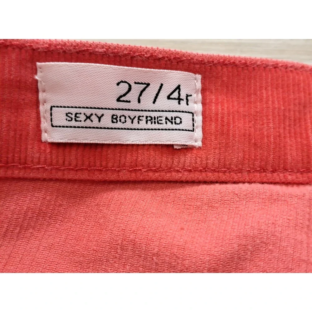 Gap 1969 Sexy‎ Boyfriend Corduroy Shorts Coral Pink Raw Hem sz 27/4r (31